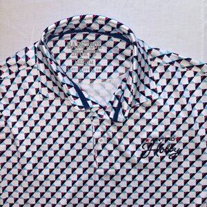 NWOT Barstool Sports Men's Red White Blue Ain't No Hobby Golf Polo Size M